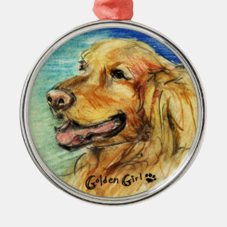 Goldene Mädchen-Verzierung Ornament Aus Metall