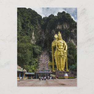 Goldene Majestät am Eingang der Batu-Höhlen Postkarte