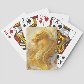 Goldene Majestät: Himmelsdrache mitten in Wolken Spielkarten