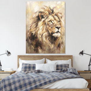 Goldene Majestät Löwe Abstrakt Luxus Wildnis Leinwanddruck