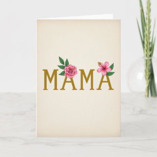 Goldene Mama-Blumenkunstkarte Karte