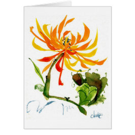 Goldene Mama-Chinese-Bürsten-Aquarell-Karte