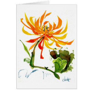 Goldene Mama-Chinese-Bürsten-Aquarell-Karte