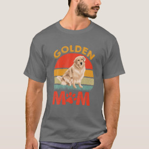 Goldene Mama Retro Sonnenuntergang Golden Retrieve T-Shirt