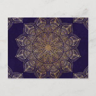 Goldene Mandala Postkarte