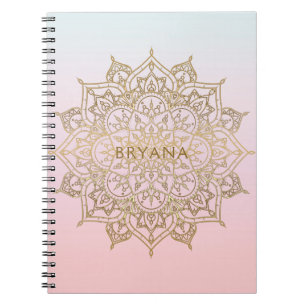 Goldene Mandala Rosa Pfirsich Chic Glamour Modern  Notizblock