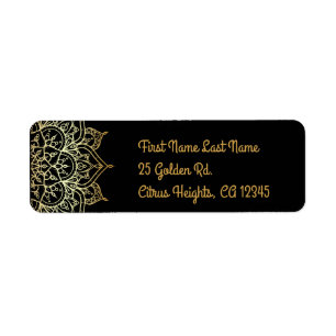 Goldene Mandala & Schwarzer Chic Glamour Moderne H