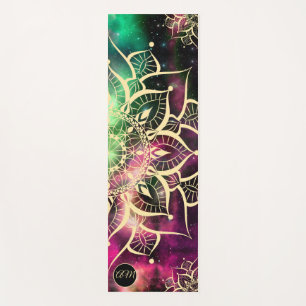 Goldene Mandala Wasserfarbennebel Yogamatte