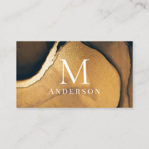 goldene männliche doppelte Monogramm Visitenkarte