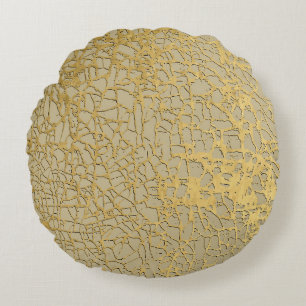 Goldene Marmorierung: Grunge-Textur-Design Rundes Kissen