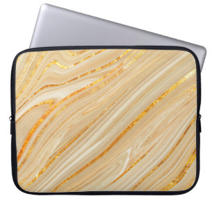 Goldene Marmorstruktur Laptopschutzhülle