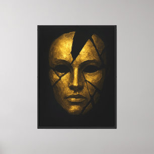 Goldene Maske Abstrakt Leinwanddruck
