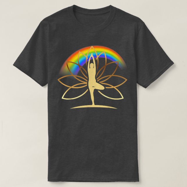 Goldene Meditation Yoga T-Shirt (Design vorne)