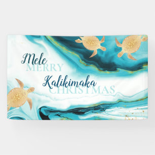 Goldene Meeresschildkröten Mele Kalikimaka Wei Banner