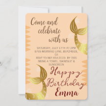 Goldene Meerjungfrau feiert mit uns, unter dem Mee