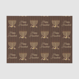 Goldene Menorah glückliche Chanukka vertikale Seidenpapier