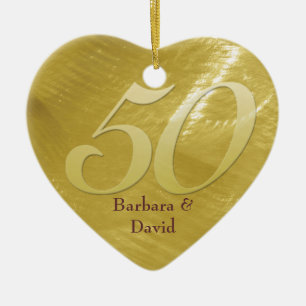 Goldene Metall-Blick Jahrestags-Verzierung Keramik Ornament