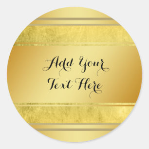 Goldene Metallfolie Faux Glitter Anpassen Klassisc Runder Aufkleber