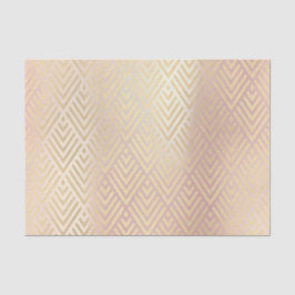 Goldene Metallic Rosa Rose Zickzack Art Deco Seidenpapier