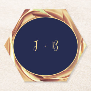 Goldene Metallic-Rosen-Druck-Papier-Unterlage Untersetzer