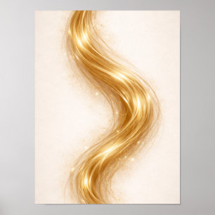 Goldene Minimal Flow Wandkunst – Elegantes Gold Poster