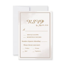 Goldene Minimalistische Hochzeits-RSVP-Karte