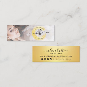 Goldene minimalistische Lack-Schwung Custom-Logo F Mini Visitenkarte