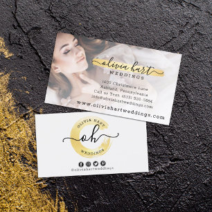 Goldene minimalistische Lack-Schwung-Custom-Logo-F Visitenkarte