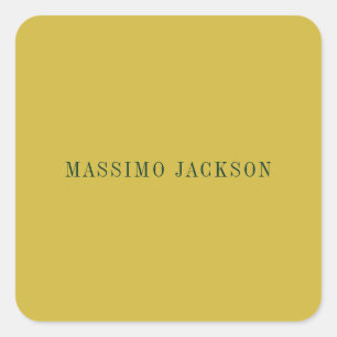 Goldene Minimalistische Moderne Schlichte  Quadratischer Aufkleber