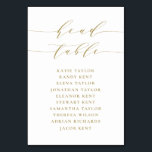 Goldene Minimalistische Script-Hochzeit Tischnummer<br><div class="desc">Anpassbare Sitzpläne für die Tischnummer. Es ist mit einem marineblauen whimsical Skript und klassische Typografie. Personalisieren Sie Ihre persönlichen Daten,  indem Sie Ihre eigenen Daten hinzufügen. Dieser minimalistische Tisch ist ideal für Hochzeiten,  Babyduschen,  Brautpartys,  Geburtstage und vieles mehr.</div>