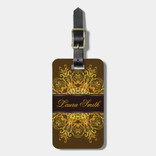 Goldene mit BlumenMandala Gepäckanhänger