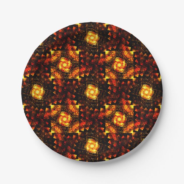 Goldene moderne boho elegante abstrakte Kunst Must Pappteller (Vorderseite)