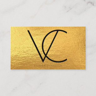 Goldene moderne Initialen Visitenkarte