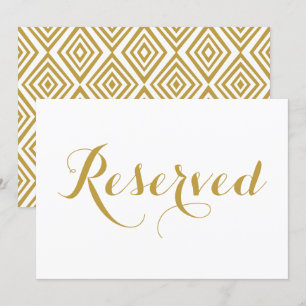 Goldene moderne Kalligrafie reservierte Hochzeitst Einladung