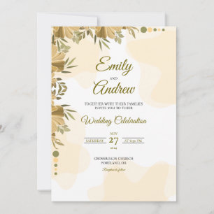 Goldene Mohnbogen Elegante Florale Wasserfarben-Ho Einladung
