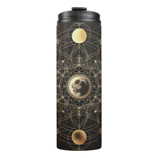 Goldene Mond-Alchemie Thermosbecher (Vorderseite)