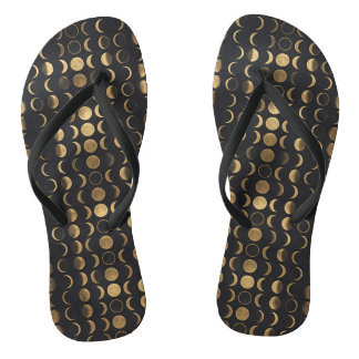 Goldene Mondphasen – Himmels-Alchemie Flip Flops