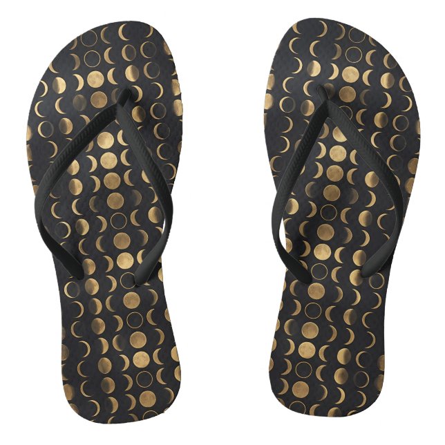 Goldene Mondphasen – Himmels-Alchemie Flip Flops (Fußbett)