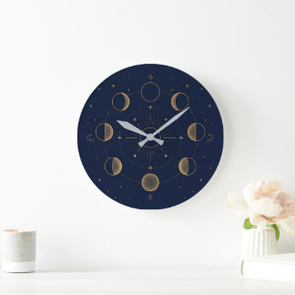 Goldene Mondphasen Himmelsastronomie Wanduhr