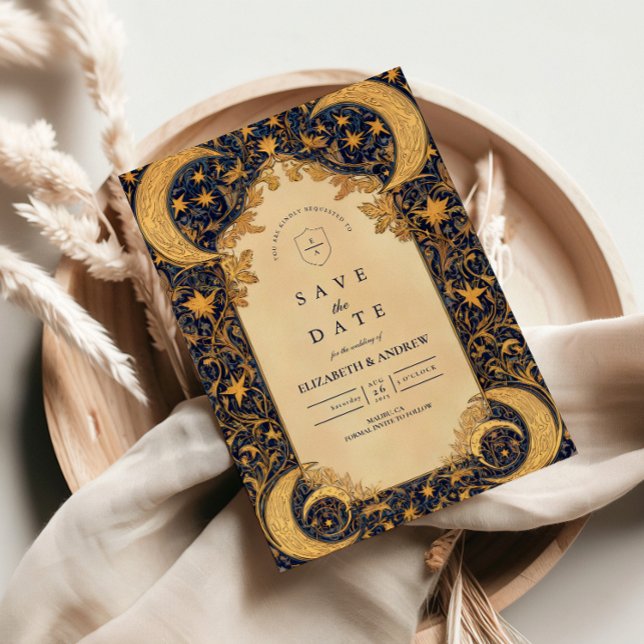 Goldene Mondschein-Barock-Hochzeit Save The Date (Von Creator hochgeladen)