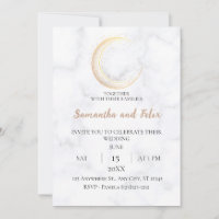 Goldene Mondsichel-Magie-Marmor-Hochzeit