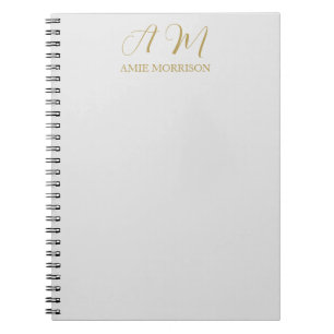 Goldene Monogramm-Initialen-Name Kalligrafie Notizblock
