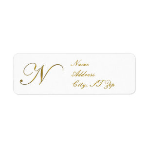 Goldene Monogramm-N-Adressetiketten