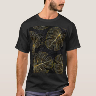 Goldene Monstera-Blätter, romantisches nahtloses B T-Shirt