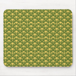 Goldene Moos-Damask-Schleifen Mousepad