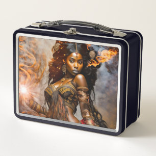 Goldene Morgendämmerung - Afrikanische Prinzessin- Metall Brotdose