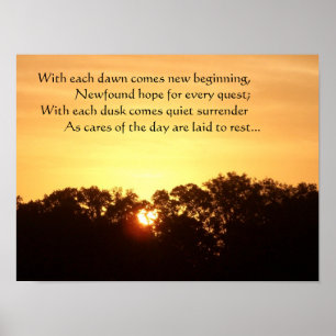 Goldene Morgendämmerung des neuen Beginnposters Poster