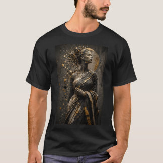 Goldene Mosaik-Reverie – Zeitgenössischer Luxus T-Shirt
