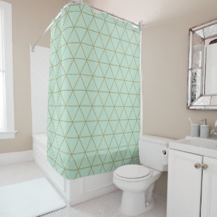 Goldene Münze Geometrische Dreiecke Boho Glamour M Duschvorhang