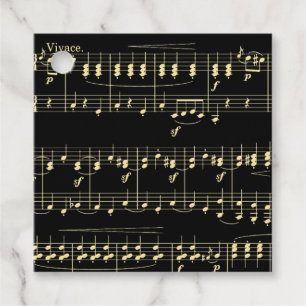 Goldene Musik auf schwarz Geschenkanhänger